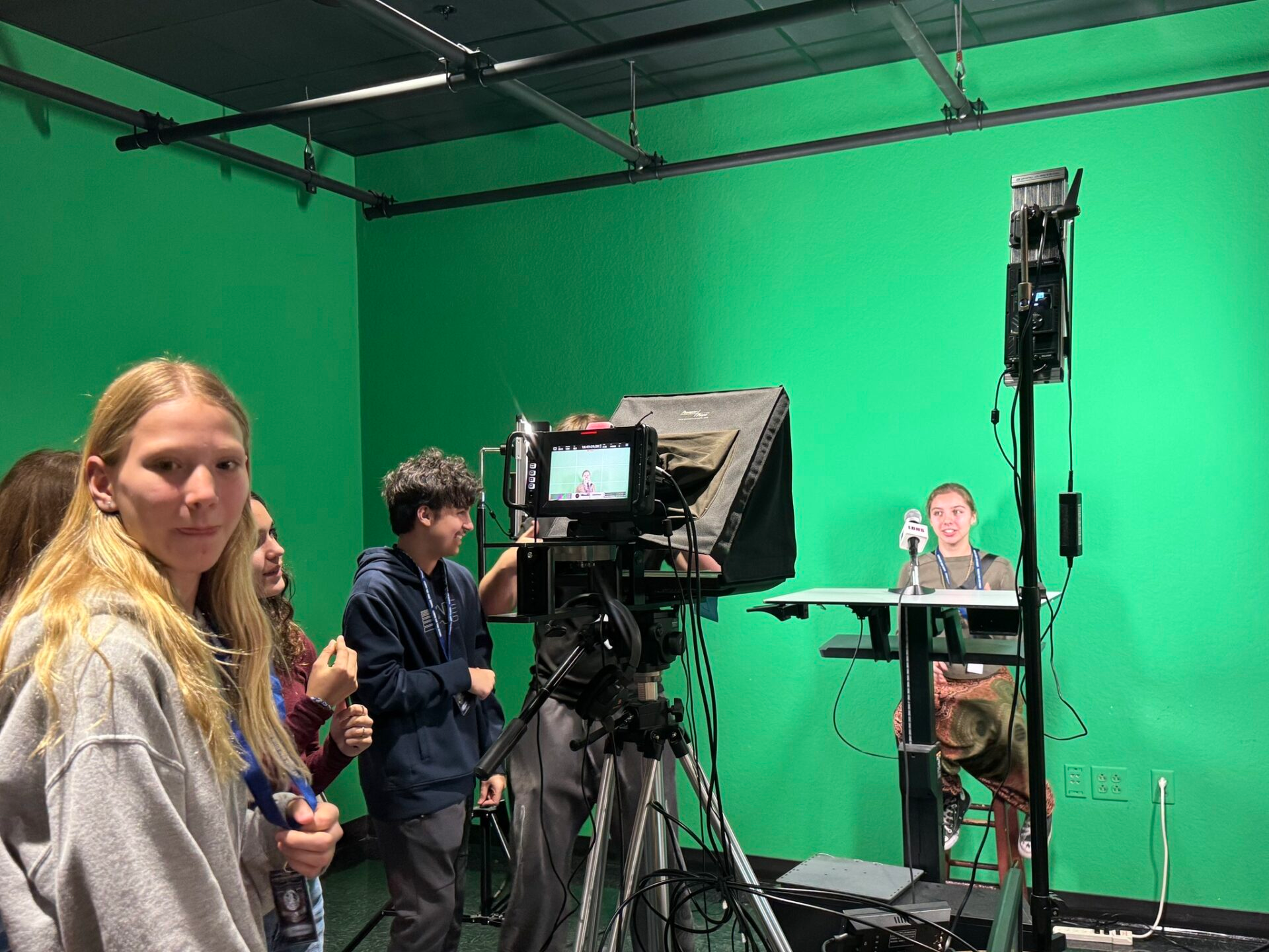 Middle school media and communications students