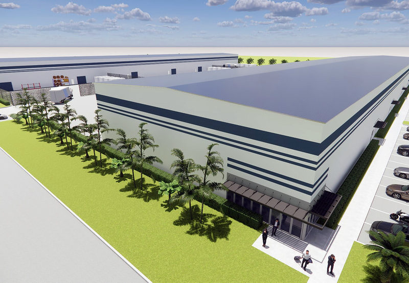 rendering of industrial warehouse building