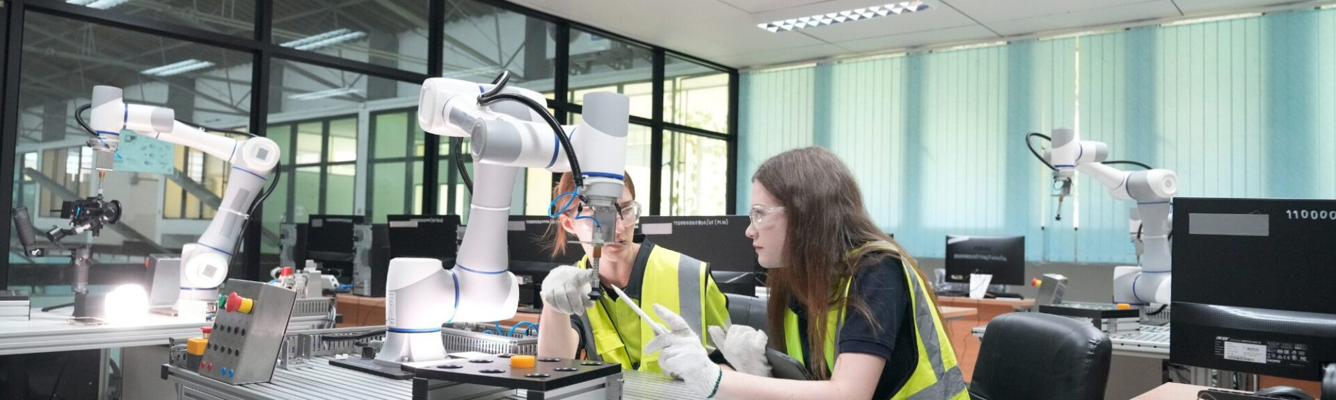 Middle school robotics and engineering students