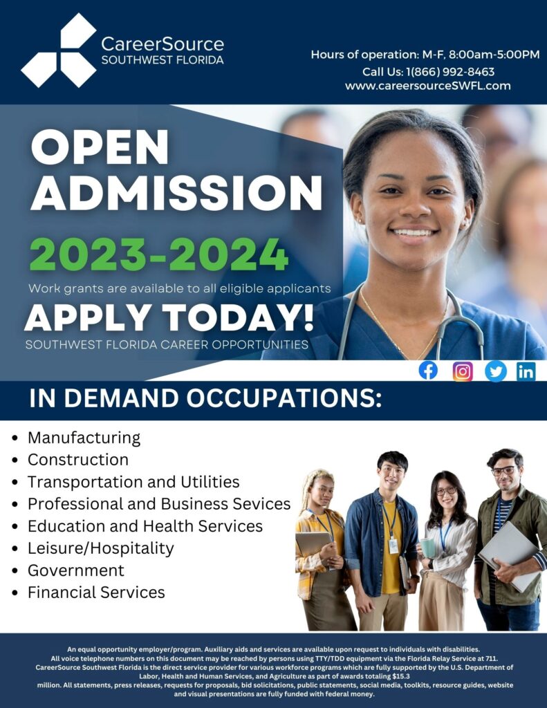 Open Admission 2023-2024 - Work Grans are available to all eligible applicant. 